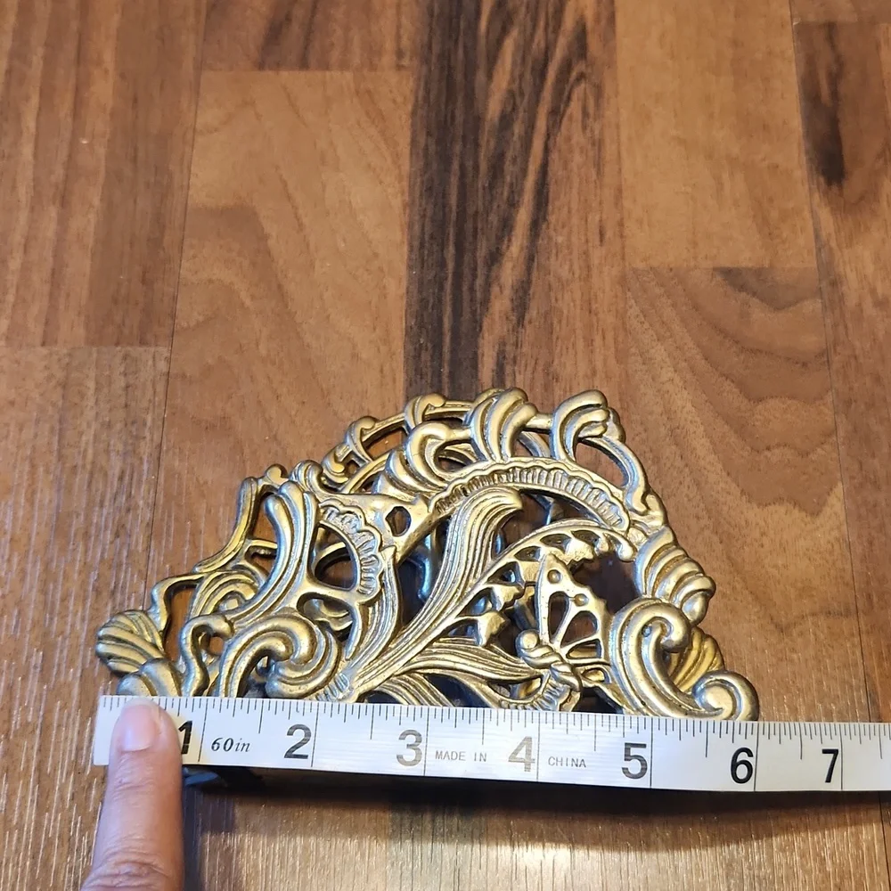 Vintage Brass Art Nouveau Style Napkin Holder